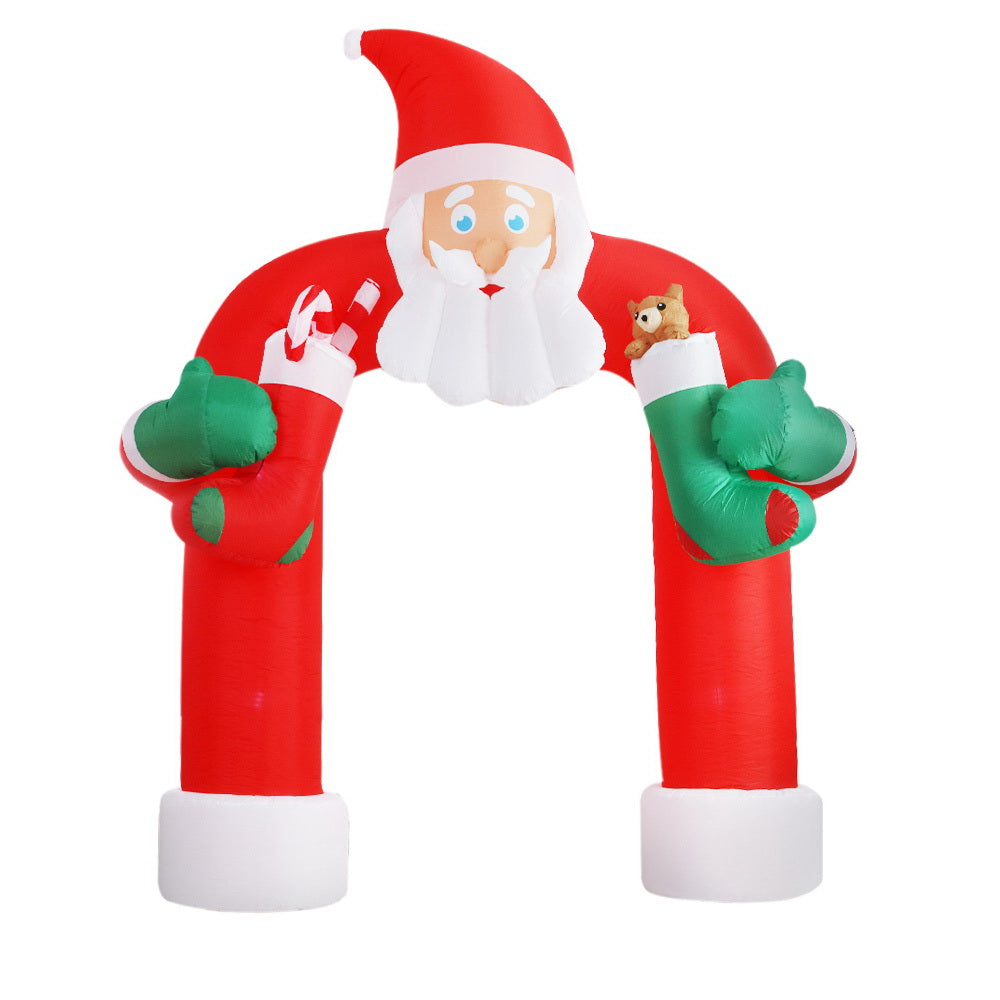 Jingle Jollys Christmas Inflatable Santa Archway 2.3M Outdoor Decorations Lights - ShopFrenzy