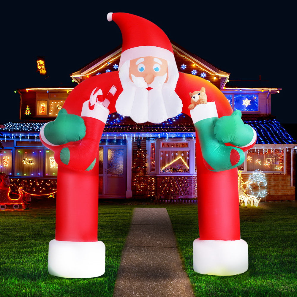 Jingle Jollys Christmas Inflatable Santa Archway 2.3M Outdoor Decorations Lights - ShopFrenzy