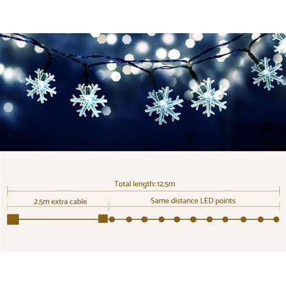Jingle Jollys Christmas Lights 100 LED 10M String Light Snow Decorations - ShopFrenzy