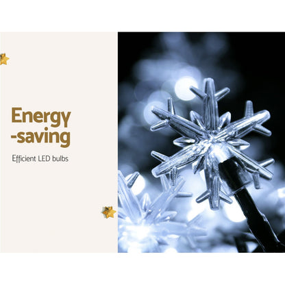 Jingle Jollys Christmas Lights 100 LED 10M String Light Snow Decorations - ShopFrenzy
