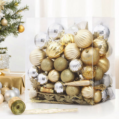 Jingle Jollys 125pcs Christmas Tree Decorations Set Baubles Ornaments Party - ShopFrenzy