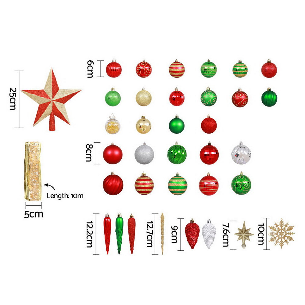 Jingle Jollys 155pcs Christmas Tree Decorations Set Baubles Ornaments Party - ShopFrenzy