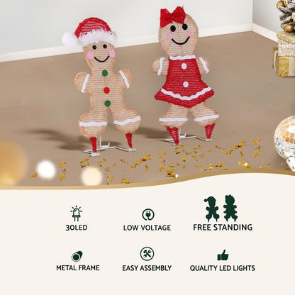 30 LED Christmas Lights Gingerbread Motif Fairy Light Decoration Jingle Jollys - ShopFrenzy