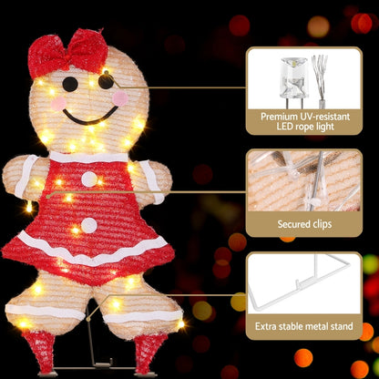 30 LED Christmas Lights Gingerbread Motif Fairy Light Decoration Jingle Jollys - ShopFrenzy