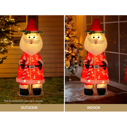 Jingle Jollys Christmas Lights 96 LED 120cm Fairy Light Santa Decorations - ShopFrenzy
