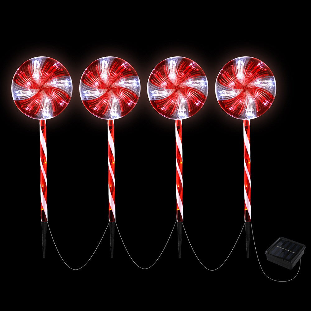 4 PCS Christmas Lights Path Ground Light Garden Decoration 112 LED Jingle Jollys - ShopFrenzy