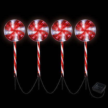 4 PCS Christmas Lights Path Ground Light Garden Decoration 112 LED Jingle Jollys - ShopFrenzy