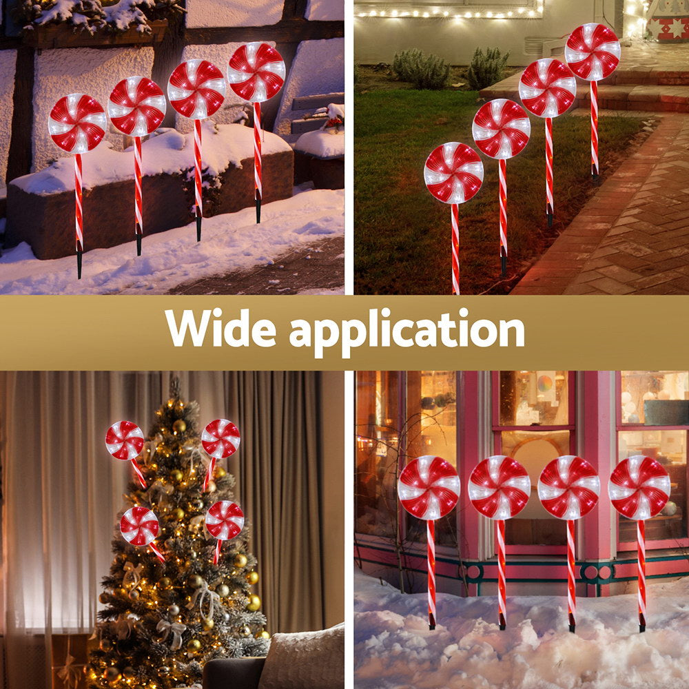 4 PCS Christmas Lights Path Ground Light Garden Decoration 112 LED Jingle Jollys - ShopFrenzy