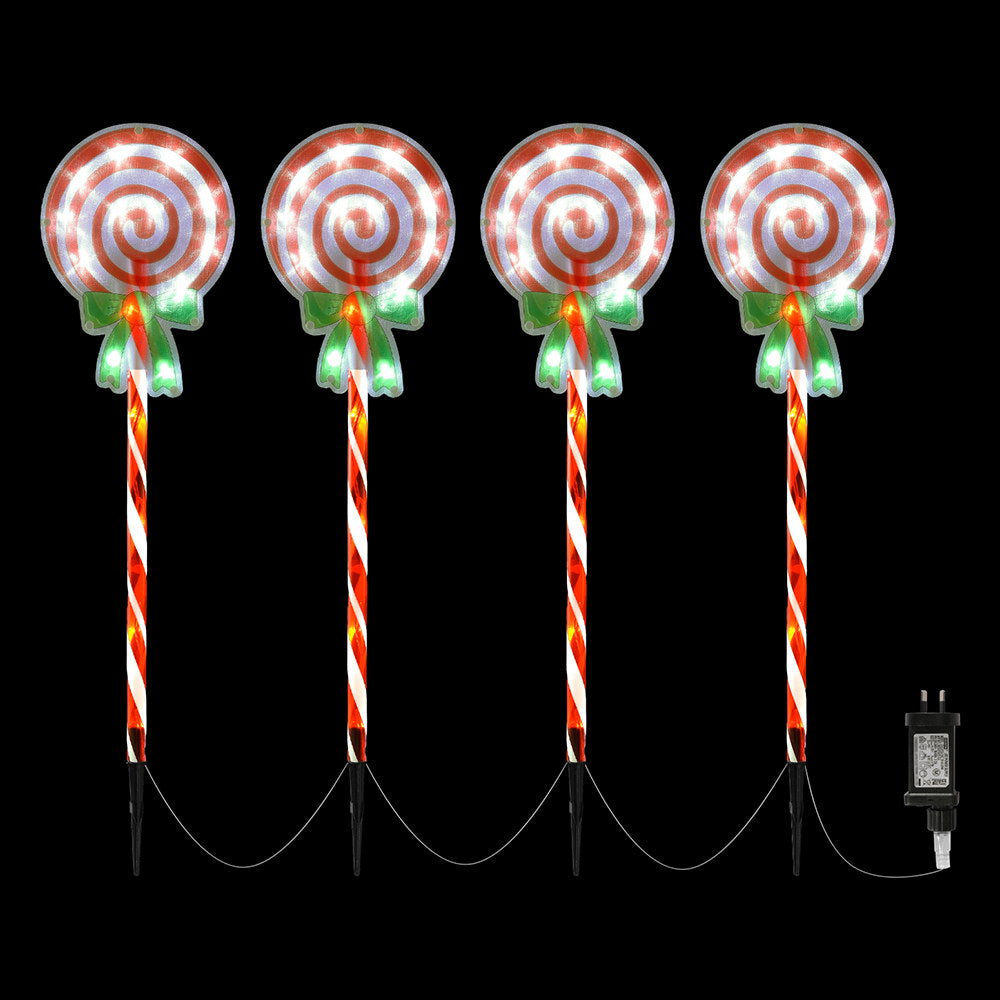 4 PCS Christmas Lights Path Ground Light Garden Decorations 68 LED Jingle Jollys - ShopFrenzy