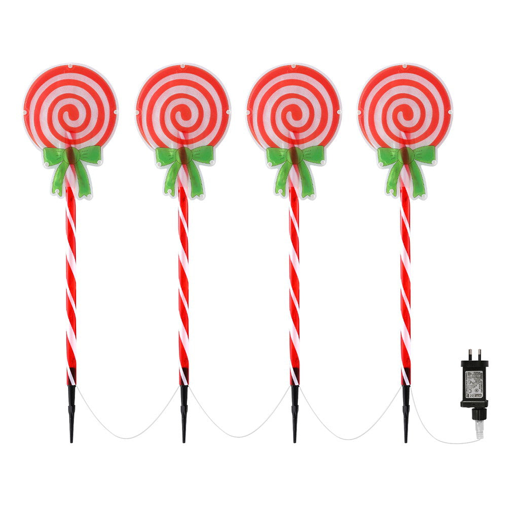 4 PCS Christmas Lights Path Ground Light Garden Decorations 68 LED Jingle Jollys - ShopFrenzy