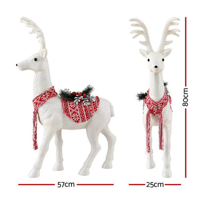 Jingle Jollys Christmas Reindeer 80cm Glitter Deer Ornaments Party Decorations - ShopFrenzy
