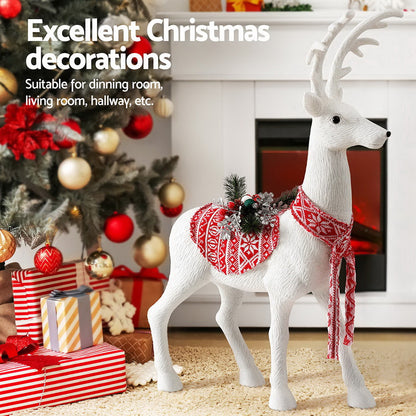 Jingle Jollys Christmas Reindeer 80cm Glitter Deer Ornaments Party Decorations - ShopFrenzy