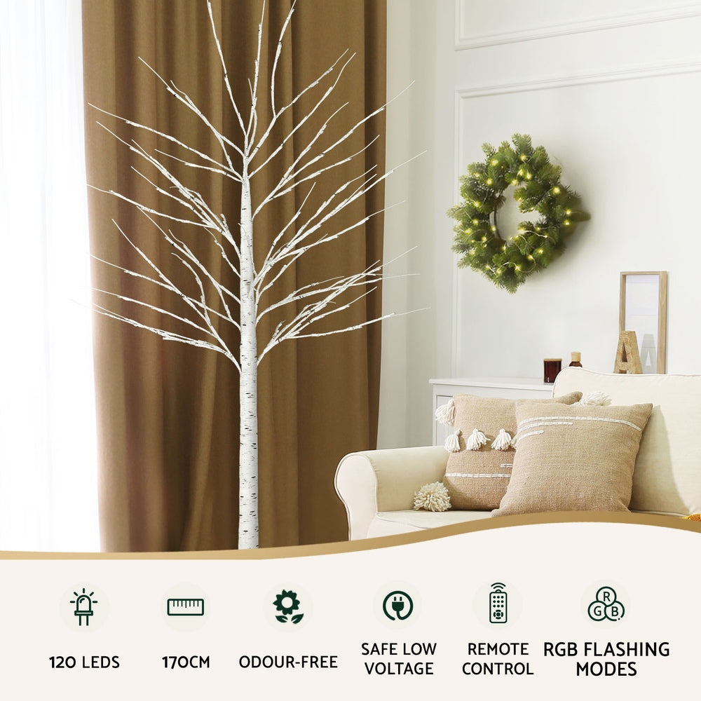 1.7M Christmas Tree 120 RGB LED Lights Jingle Jollys - ShopFrenzy