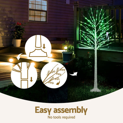 1.7M Christmas Tree 120 RGB LED Lights Jingle Jollys - ShopFrenzy