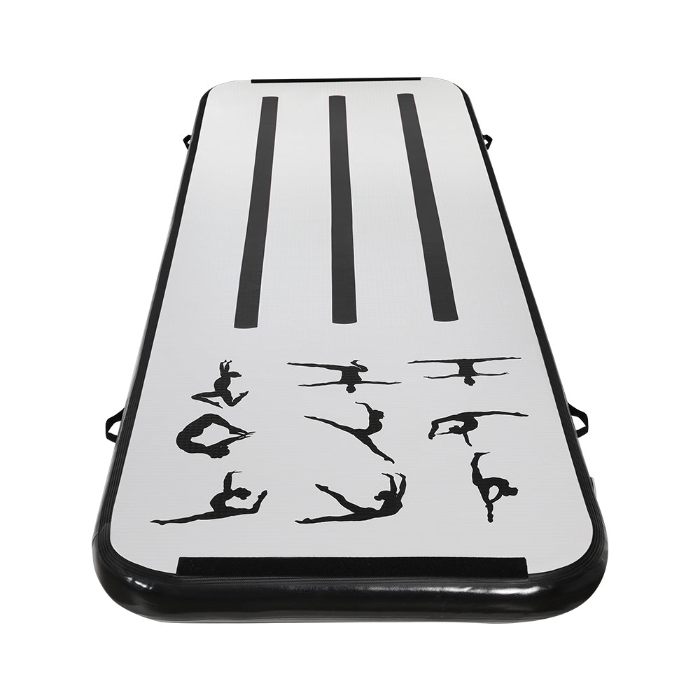 Everfit 3M Air Track Gymnastics Tumbling Mat Exercise Cheerleading Unique Black - ShopFrenzy