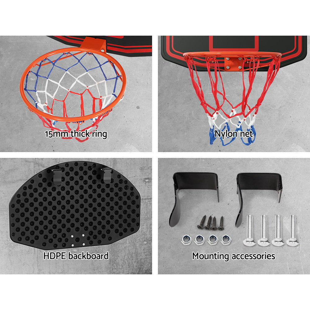 Everfit 38" Basketball Hoop Backboard Door Wall Mounted Ring Net Sports Kids - ShopFrenzy