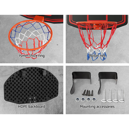 Everfit 38" Basketball Hoop Backboard Door Wall Mounted Ring Net Sports Kids - ShopFrenzy