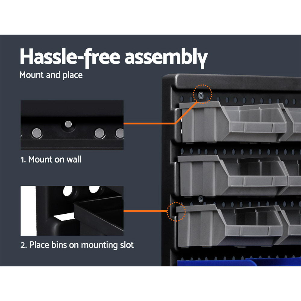 Giantz 30 Storage Bin Rack Wall Mounted - ShopFrenzy