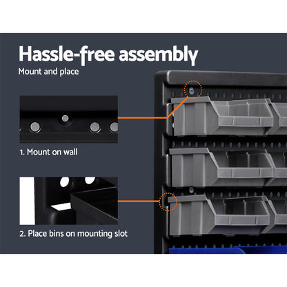 Giantz 30 Storage Bin Rack Wall Mounted - ShopFrenzy