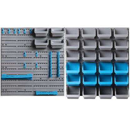 Giantz 44 Storage Bin Rack Wall Mounted Peg Board - ShopFrenzy