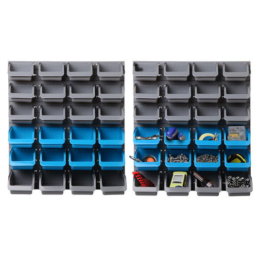Giantz 48 Storage Bin Rack Wall Mounted Steel Board - ShopFrenzy