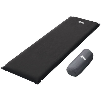 Weisshorn Self Inflating Mattress Camping Sleeping Mat Air Bed Pad Single Black - ShopFrenzy