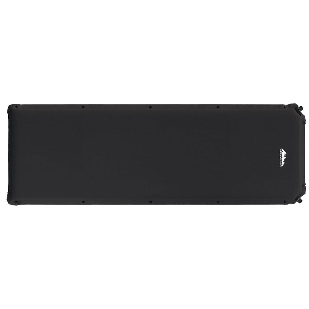 Weisshorn Self Inflating Mattress Camping Sleeping Mat Air Bed Pad Single Black - ShopFrenzy