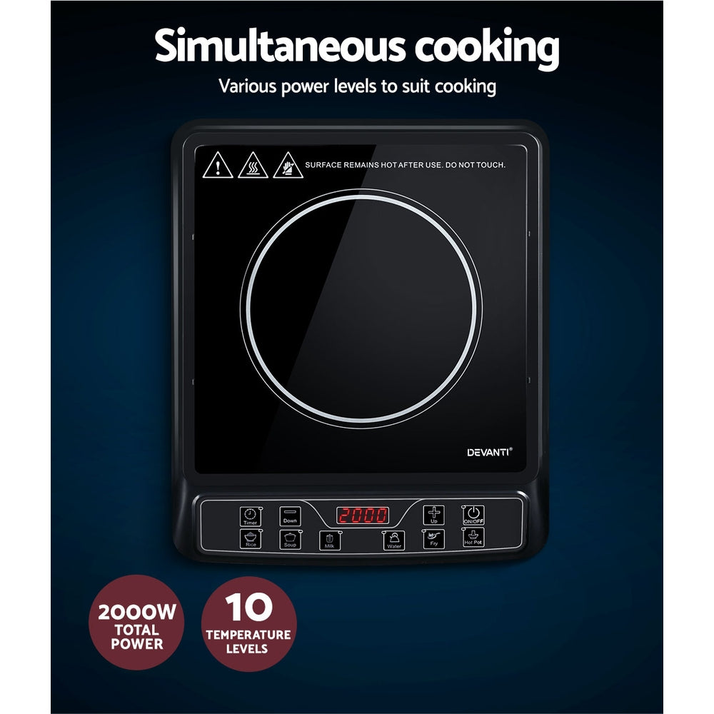 Devanti Induction Cooktop 30cm Portable Cooker - ShopFrenzy