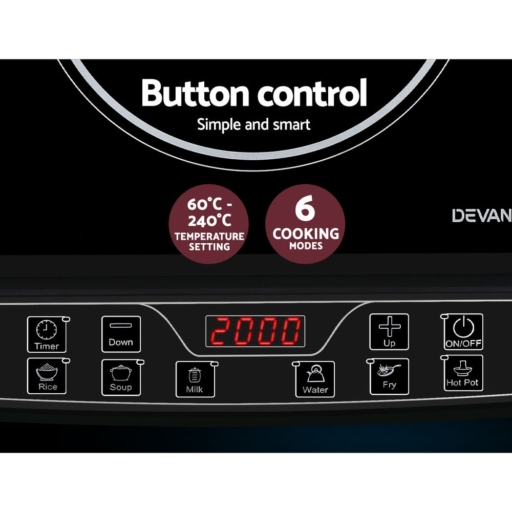 Devanti Induction Cooktop 30cm Portable Cooker - ShopFrenzy