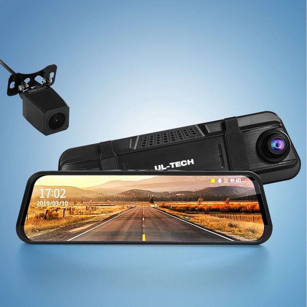 UL-tech Dash Camera 1080P 9.66" Front and Rear View Cam Car DVR Reverse Recorder - ShopFrenzy