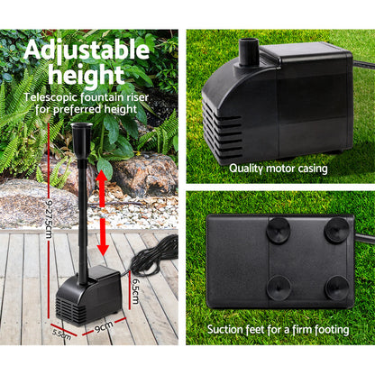 Gardeon Solar Pond Pump Submersible Water Fountain Kit with 2 Panels 7.2FT - ShopFrenzy