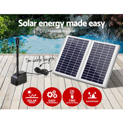Gardeon Solar Pond Pump Submersible Water Fountain Kit with 2 Panels 7.2FT - ShopFrenzy