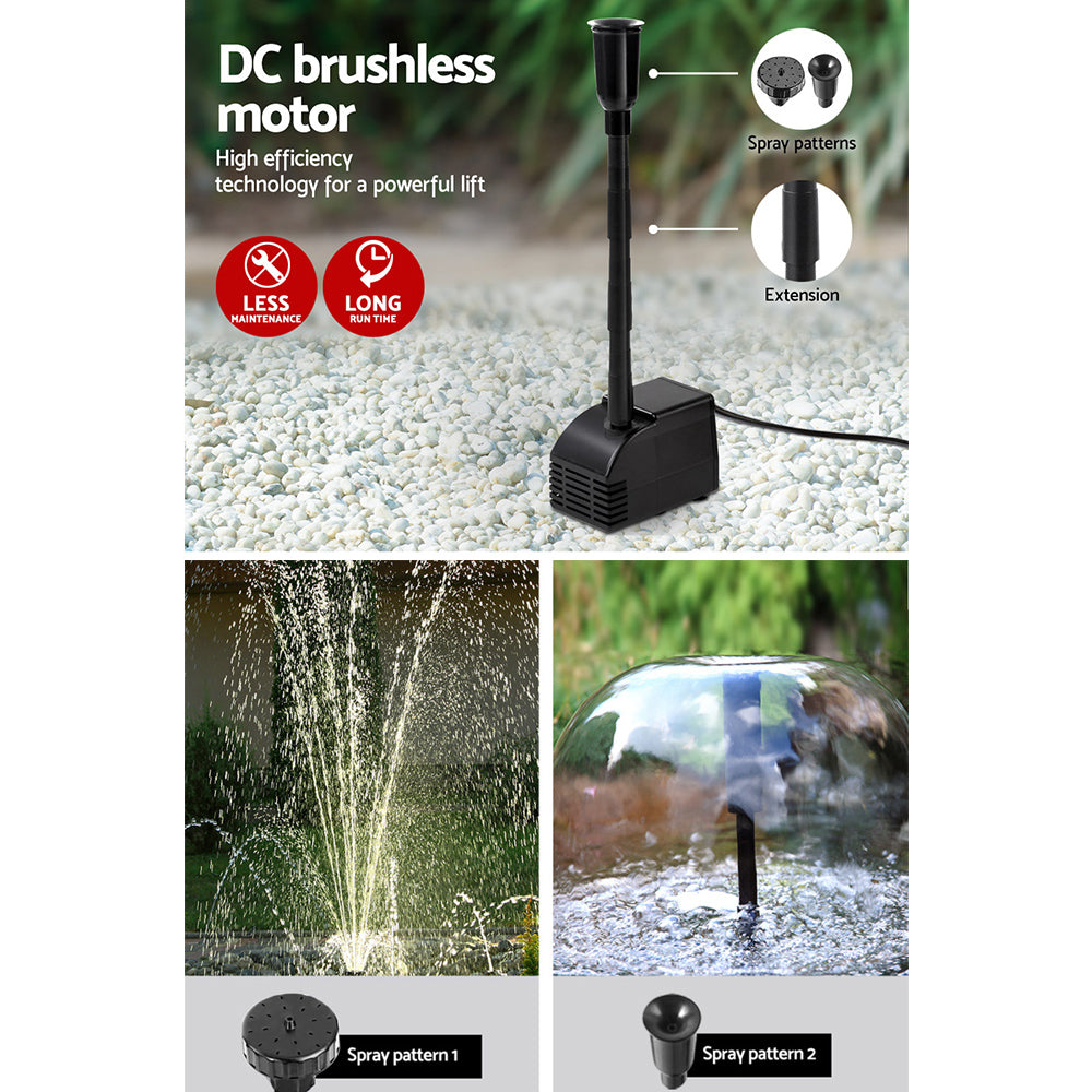 Gardeon Solar Pond Pump Submersible Water Fountain Kit with 2 Panels 7.2FT - ShopFrenzy