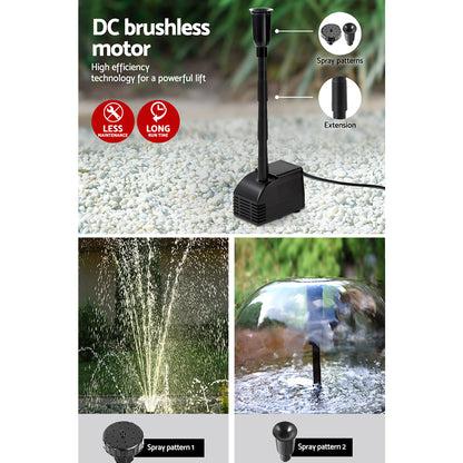Gardeon Solar Pond Pump Submersible Water Fountain Kit with 2 Panels 7.2FT - ShopFrenzy