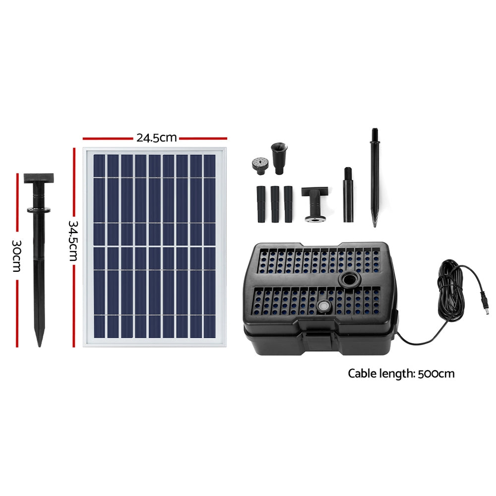 Gardeon Solar Pond Pump Water Fountain Filter Box Submersible Outdoor Pool 6.6FT - ShopFrenzy