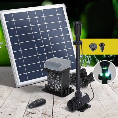 Gardeon Solar Pond Pump with Battery Kit LED Lights 9.8FT - ShopFrenzy