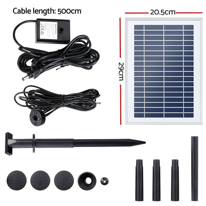 Gardeon Solar Pond Pump Submersible Water Fountain with Battery LED Lights 4.4FT - ShopFrenzy