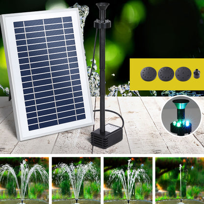Gardeon Solar Pond Pump Submersible Water Fountain with Battery LED Lights 4.4FT - ShopFrenzy