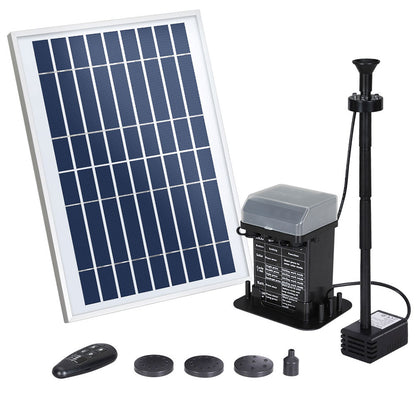 Gardeon Solar Pond Pump Submersible Fountain with Battery Kit LED Lights 5.2FT - ShopFrenzy