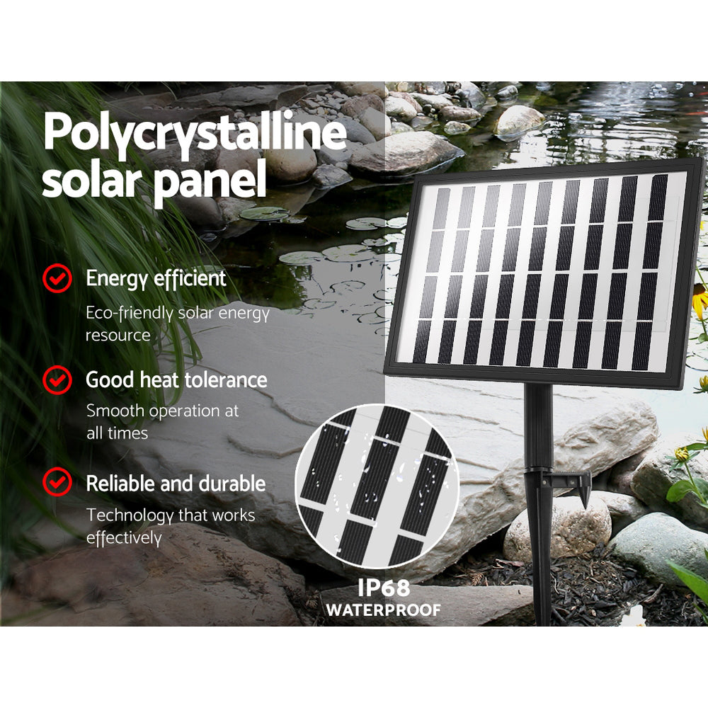 Gardeon Solar Pond Pump with Battery LED Lights 4 FT - ShopFrenzy