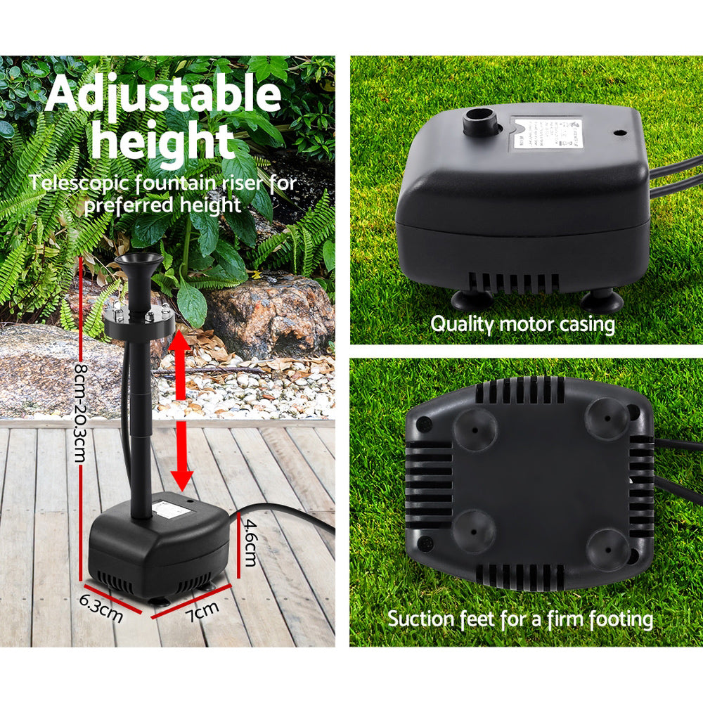 Gardeon Solar Pond Pump with Battery LED Lights 4 FT - ShopFrenzy