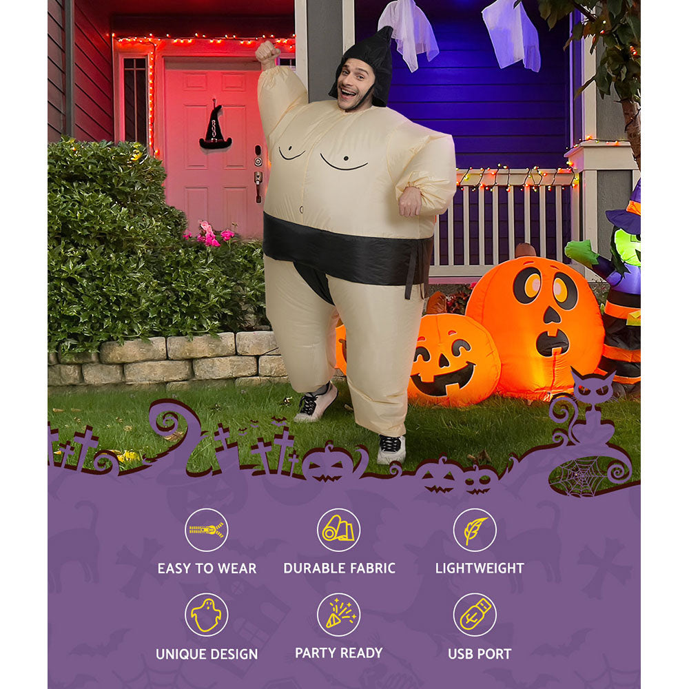 Inflatable Sumo Costume Adult Suit Blow Up Party Fancy Dress Halloween Cosplay - ShopFrenzy