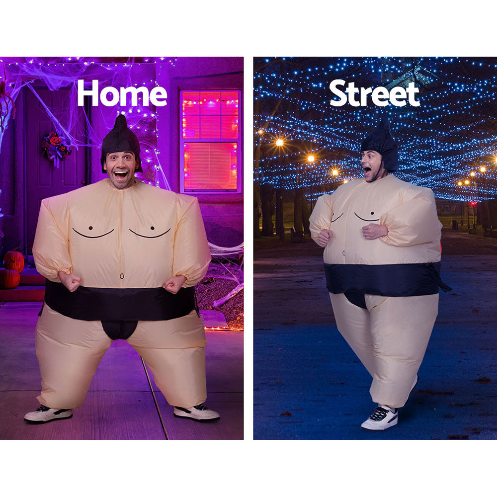 Inflatable Sumo Costume Adult Suit Blow Up Party Fancy Dress Halloween Cosplay - ShopFrenzy