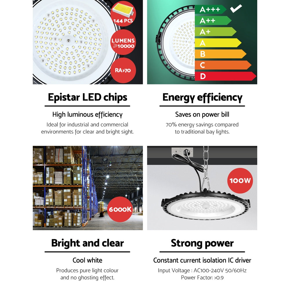 Leier High Bay Light LED 100W Industrial Lamp Workshop Warehouse Factory Lights - ShopFrenzy