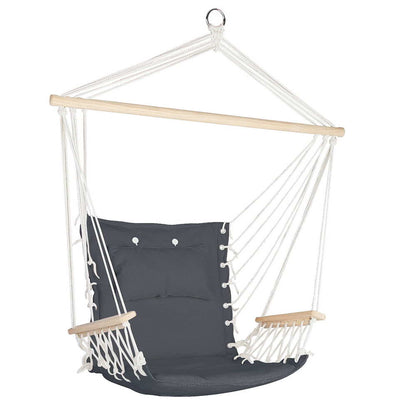 Gardeon Hammock Chair Hanging with Armrest Camping Hammocks Grey - ShopFrenzy