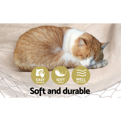 Gardeon Hanging Hammock Chair Outdoor Swing Hammocks Tassel Cream - ShopFrenzy