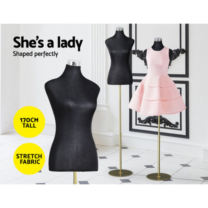 Embellir Female Mannequin Dummy Model Dressmaker Clothes Display Torso Tailor BK - ShopFrenzy