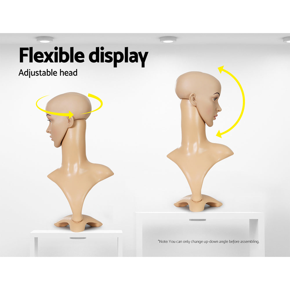 Embellir Female Mannequin Head Dummy Model Display Shop Stand Professional Use - ShopFrenzy