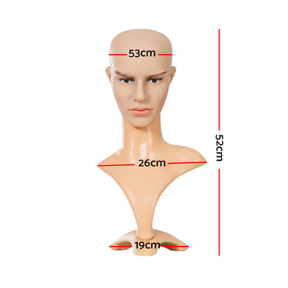 Embellir Male Mannequin Head Dummy Model Display Shop Stand Professional Use - ShopFrenzy