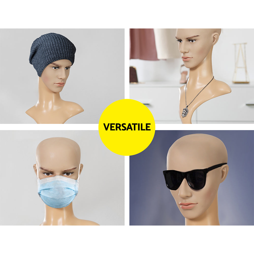 Embellir Male Mannequin Head Dummy Model Display Shop Stand Professional Use - ShopFrenzy